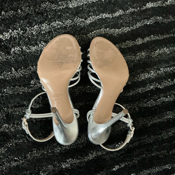 ITALIAN-MADE GENUINE LEATHER STYLISH MICHAEL KORS COLLECTION SILVER HEELS! - Picture 9 of 16